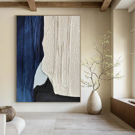 Fabric Collage Abstract Art for Bohemian Living Room & Textile Art Gallery DLZ2247
