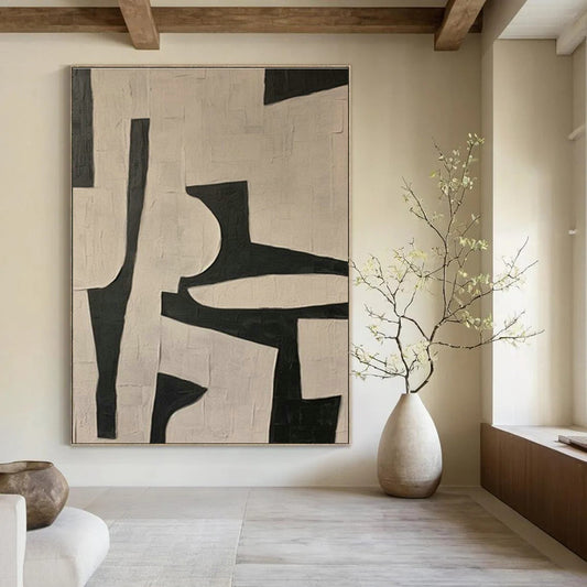 Black - White Geometric Art for Modern Office Reception Areas DLZ0180