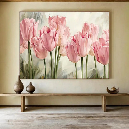 Pink Tulip Art for Feminine - Themed Beauty Salon Waiting Areas DLZ3282