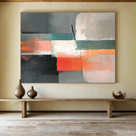 Geometric Color Blocks Art for Minimalist Office & Contemporary Home SC374