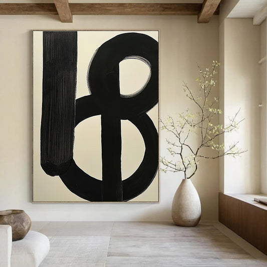 Black and White Abstract Forms for Minimalist Home Office & Contemporary Art Showroom STSC378