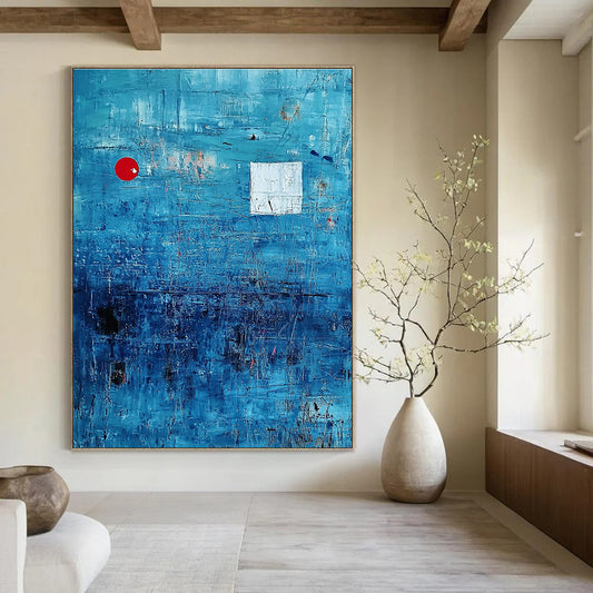 Minimalist Blue Abstract Art for Office & Study STSC041