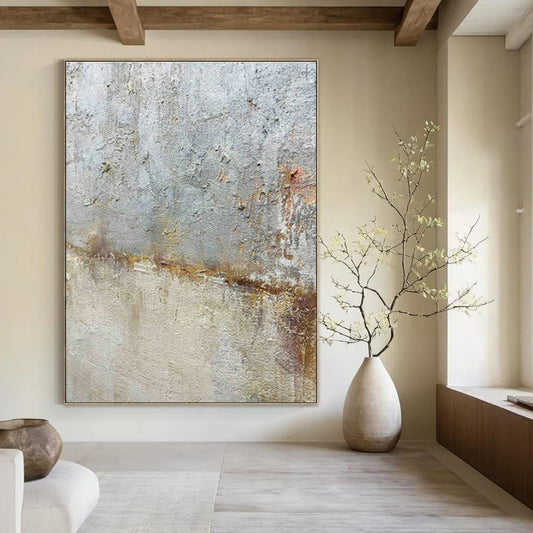 Weathered Gray Abstract Art for Industrial - Chic Bar & Retro - Inspired Art Space DLZ2208