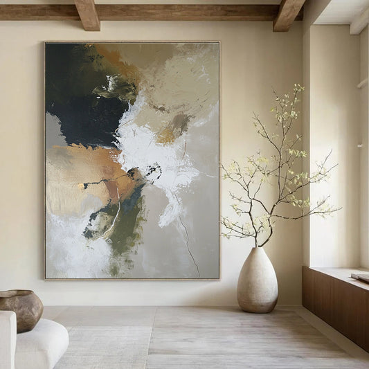 Neutral Tones Abstract for Timeless Home Library & Modern Office STSC254