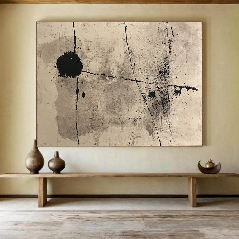Black Ink Abstract Art for Industrial - Chic Café & Avant - Garde Art Gallery SC093