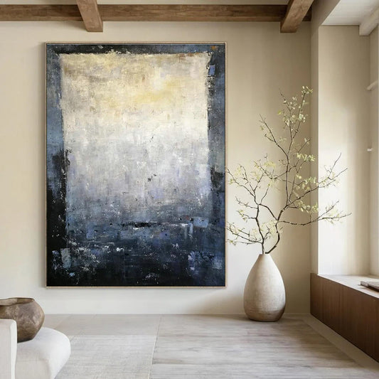 Gray - White Abstract Square Art for Library & Hallway DLZ2277