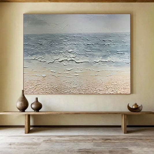 Textured Beach Scene Art for Coastal Home Entryway Accents DLZ3249