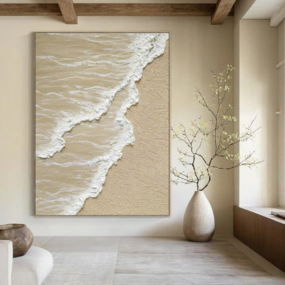 Textured Beach Wave Art for Coastal Home Office & Beachfront Boutique Hotel DLZ1507