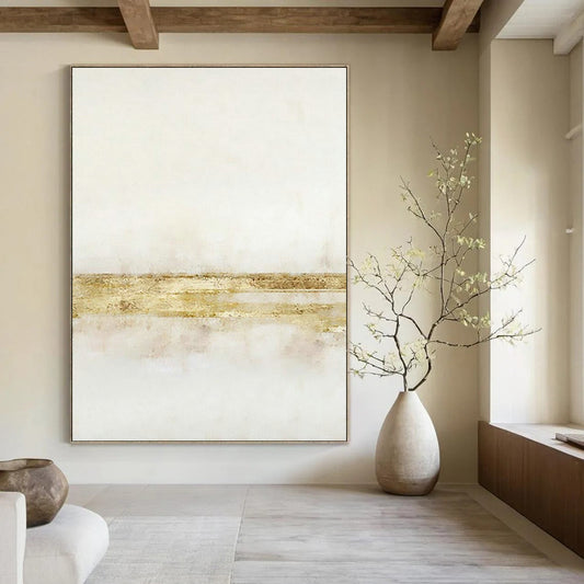 Gold - Striped Abstract Art for Luxury Hotel Lobby & Glamorous Dining Room DLZ2238