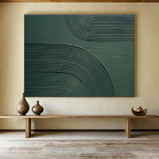 Dark Green Textured Abstract Art for Sophisticated Law Firm Waiting Areas DLZ3136