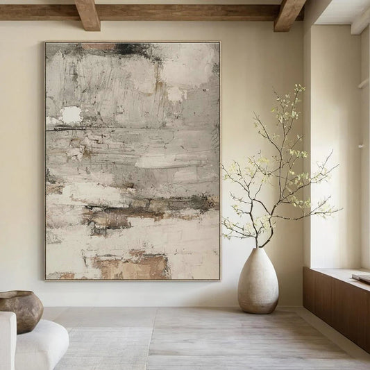 Gray - White Abstract Art for Calming Home Bedroom Ceiling Accents DLZ0209