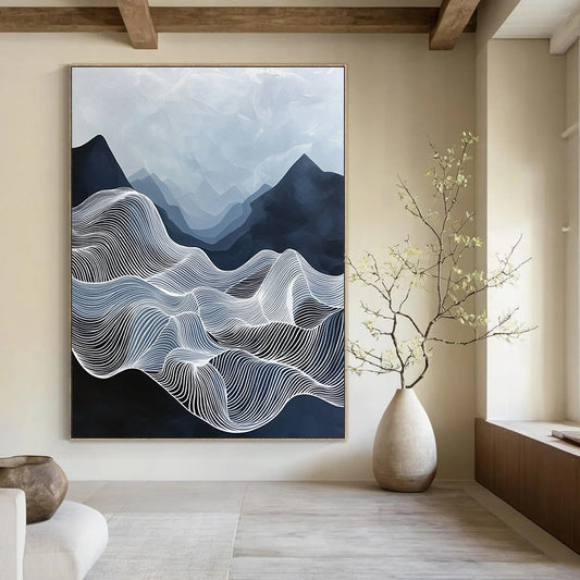 Line - Drawn Mountain Landscape for Outdoor Enthusiast’s Home & Nature - Themed Gallery STSC1147