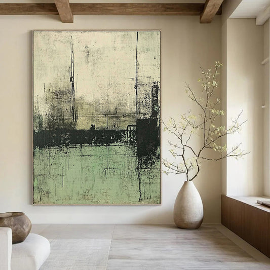 Monochrome Abstract Landscape for Industrial - Style Loft & Art Gallery Corridor STSC421