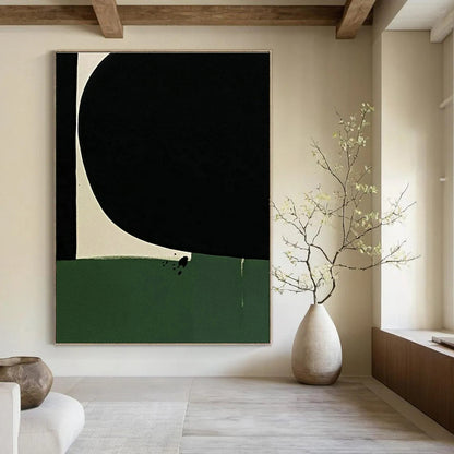 Black - Green Geometric Art for Modern Art Museum & Sophisticated Office Reception DLZ1496