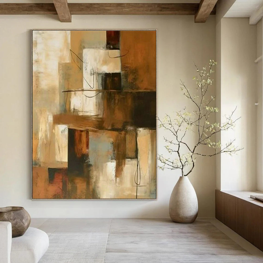 Geometric Warm - Toned Art for Modern Office & Art - Themed Restaurant DLZ1441