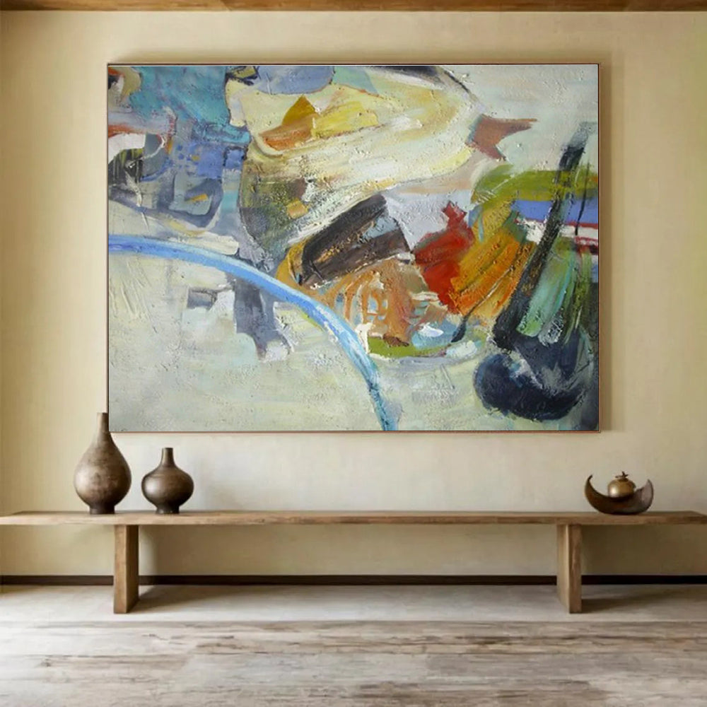 Color Block Abstract Art for Eclectic Home Studio Workspaces DLZ3229
