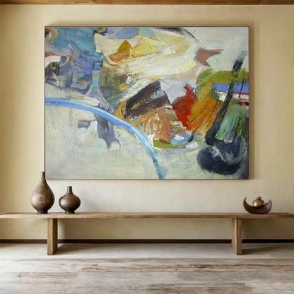 Color Block Abstract Art for Eclectic Home Studio Workspaces DLZ3229