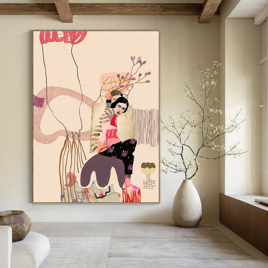Figure Collage Art for Eclectic Home Living Room Galleries DLZ0153