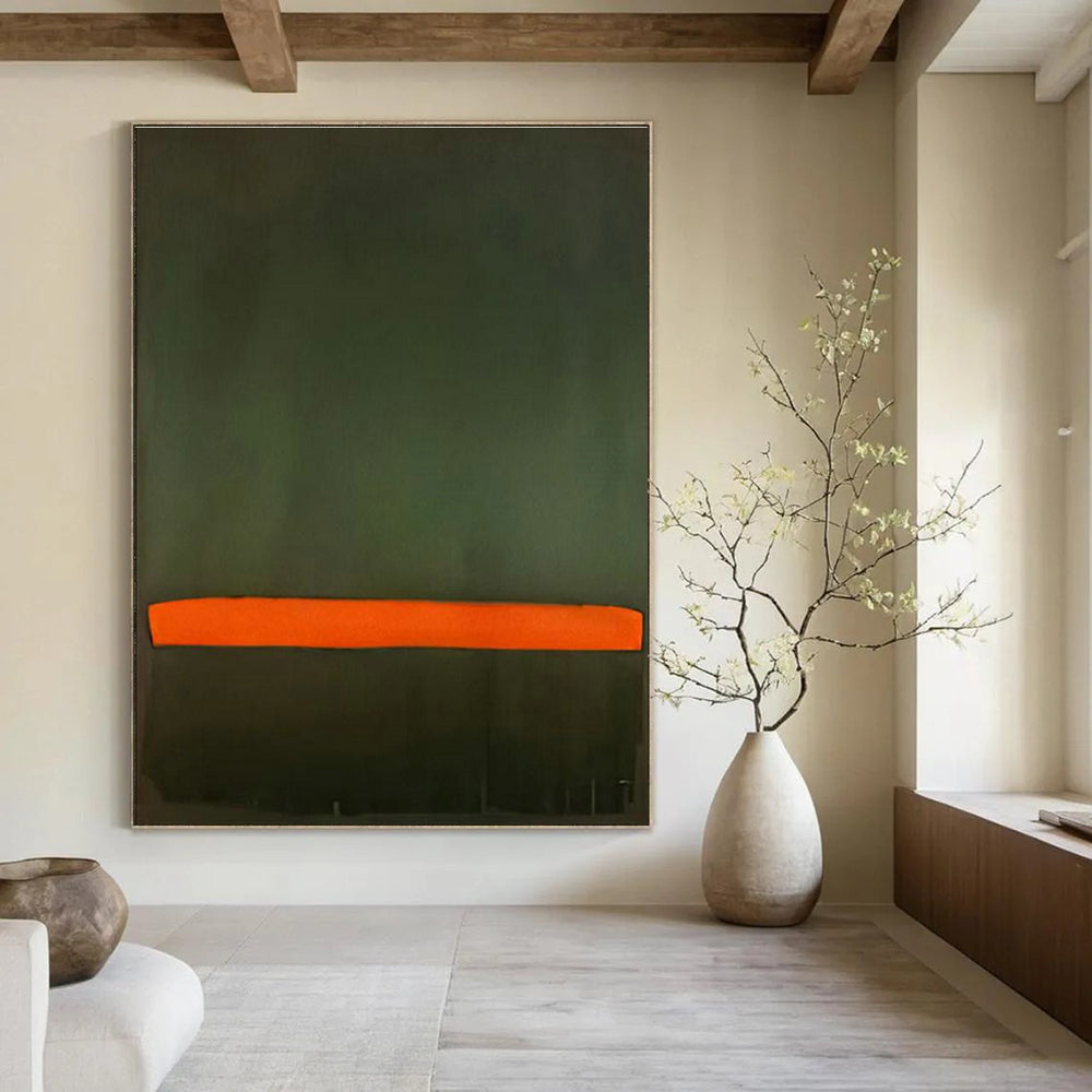 Green - Orange Minimalist Art for Eco - Friendly Café & Modern Studio DLZ2316