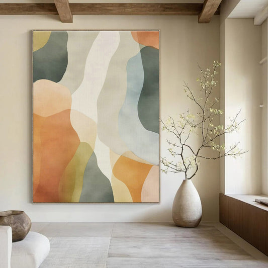Colorful Wavy Abstract Art for Bohemian Café & Playful Kids' Room DLZ1641