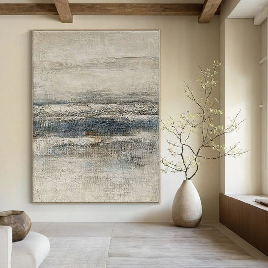 Gray - White - Blue Textured Art for Coastal Art Gallery & Nautical - Themed Home DLZ1853