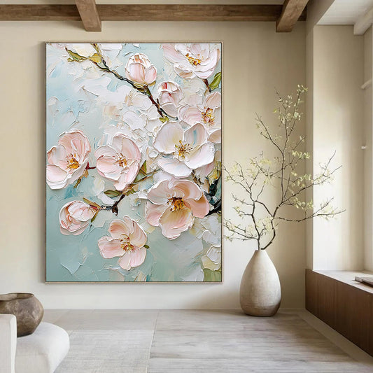 Textured Pink Blossoms for Girly Bathroom & Floral - Themed Tea Room STSC875