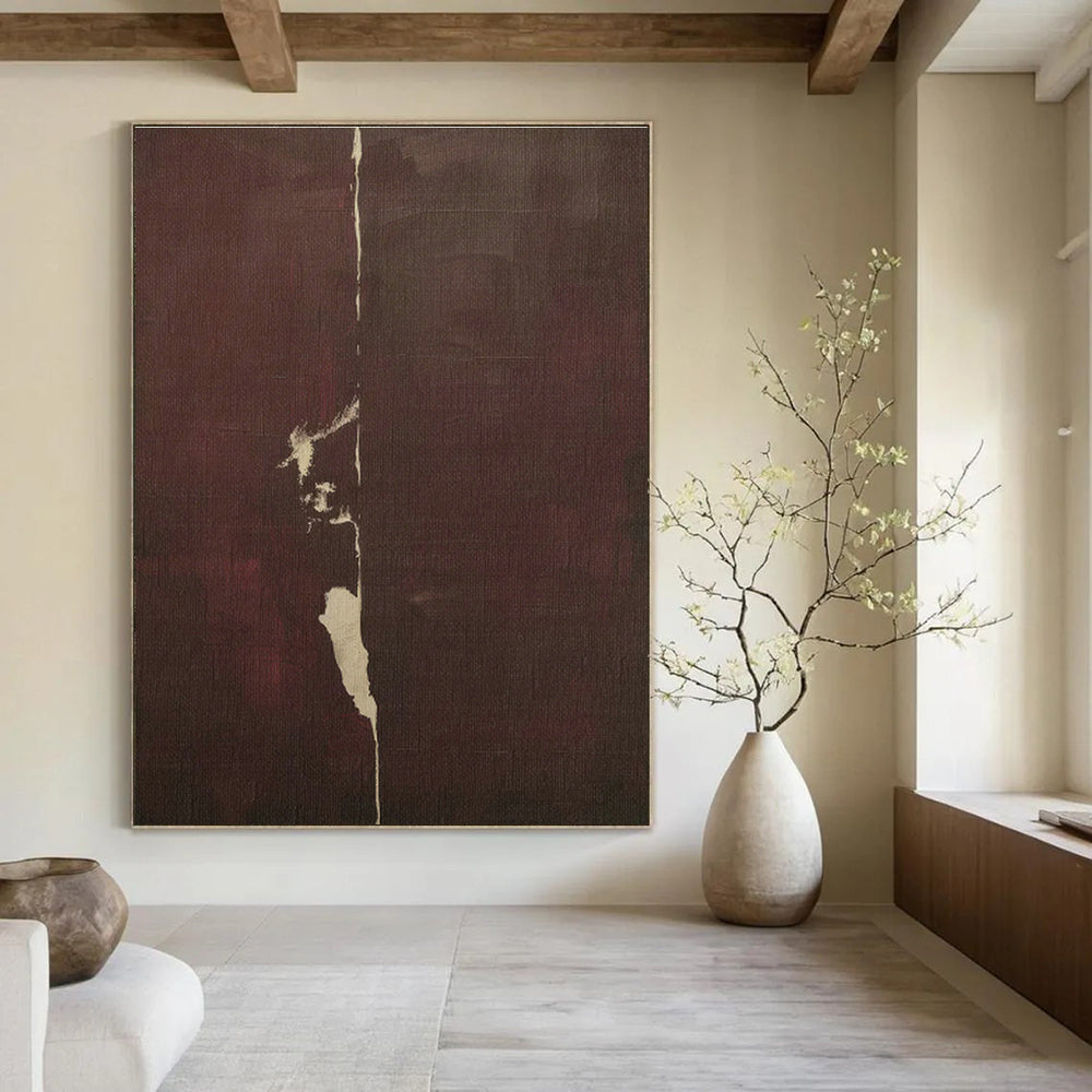 Dark Brown Line Abstract Art for Rustic Home Office & Art Gallery DLZ1156