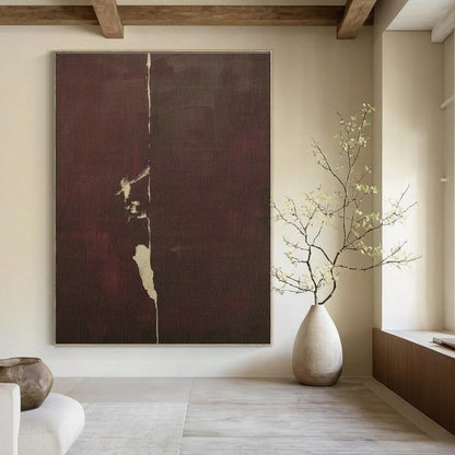 Dark Brown Line Abstract Art for Rustic Home Office & Art Gallery DLZ1156