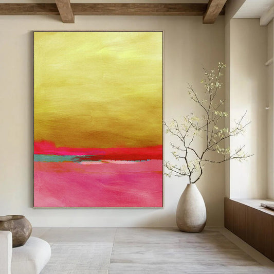 Gold - Pink Abstract Art for Art Gallery & Creative Studio DLZ0676