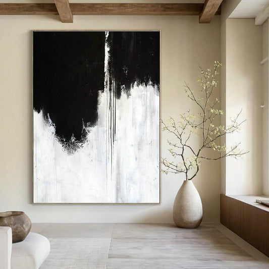 Black - White Drip Art for Contemporary Living Room & Art Gallery DLZ2053