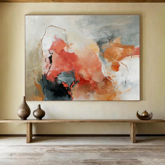 Red - Orange Abstract Art for Vibrant Event Venue DLZ2899