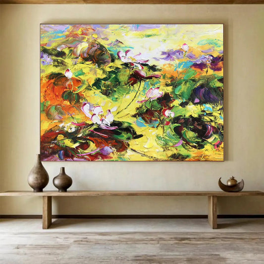 Clashing Color Lotuses Art for Avant - Garde Asian Gallery DLZ3019