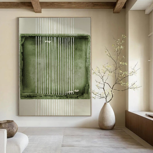 Geometric Green Art for Modern Gallery Wall & Creative Studio DLZ1374