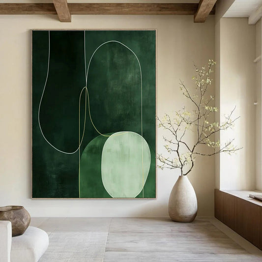 Green - Background Geometric Abstract Art for Modern Spa & Art - Centric Wellness Studio DLZ1848