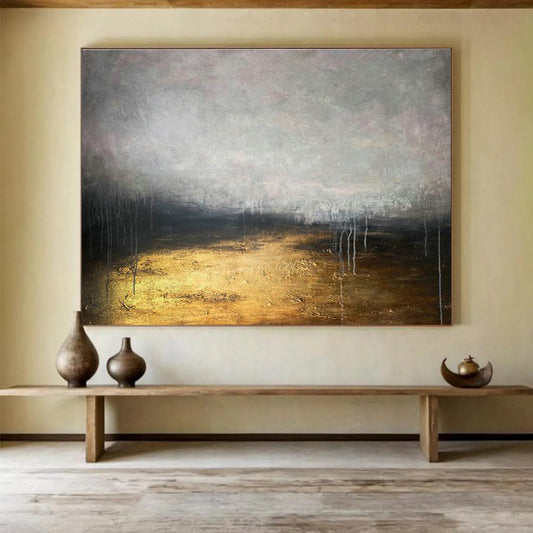 Gold Leaf Abstract Art for Luxury Hotel Presidential Suite Living Rooms DLZ3166