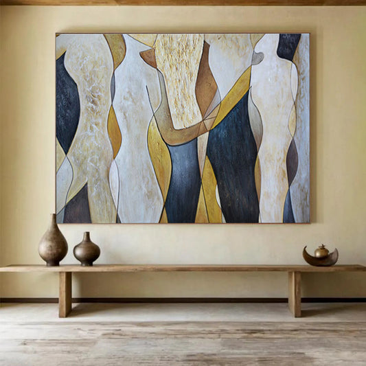 Geometric Figure Abstract Art for Contemporary Office Reception Areas DLZ3115