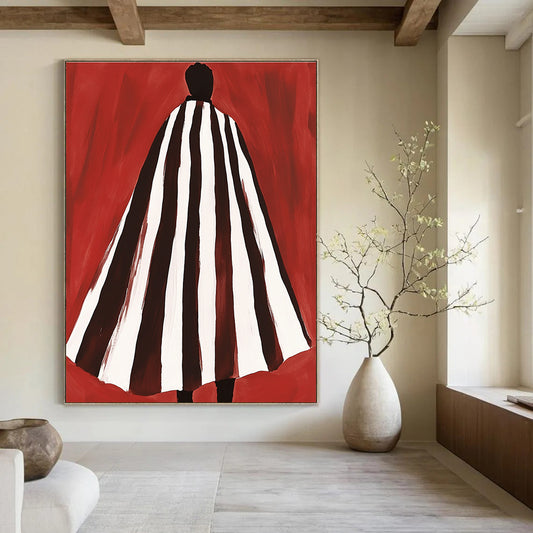 Figure in Striped Cloak Art for Themed Costume Shop & Avant - Garde Fashion Studio STSC932