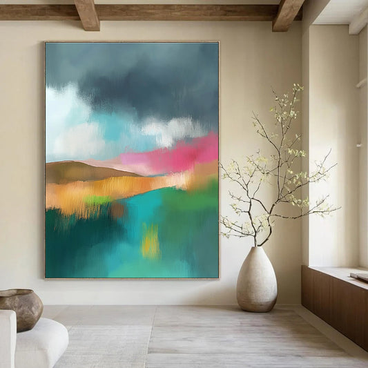Vibrant Abstract Landscape Art for Rooftop Bar & Art Studio STSC087