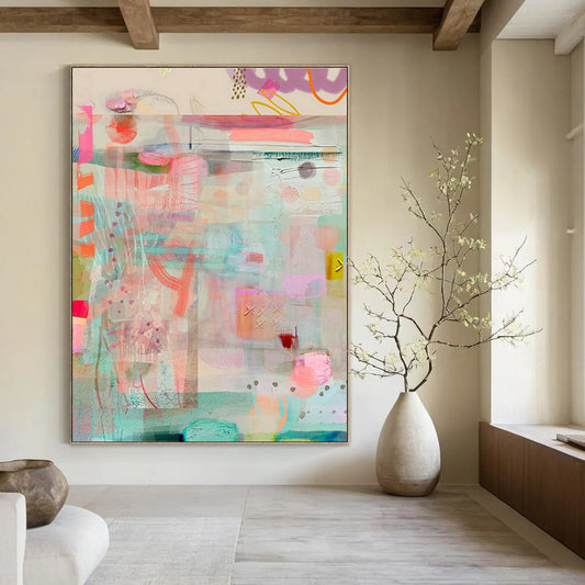 Fresh Collage Abstract Art for Coastal Café Reading Corners DLZ0081