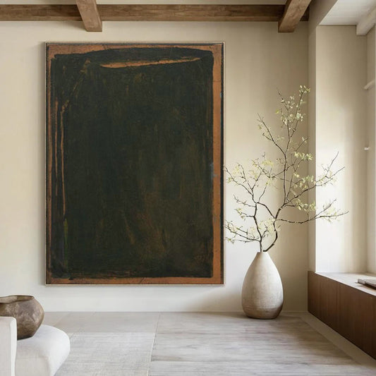 Dark Brown Framed Abstract Art for Traditional Study Rooms DLZ0243