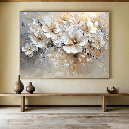 Cream - Colored Floral Bouquet Art for Wedding Venue & Elegant Living Room SC001