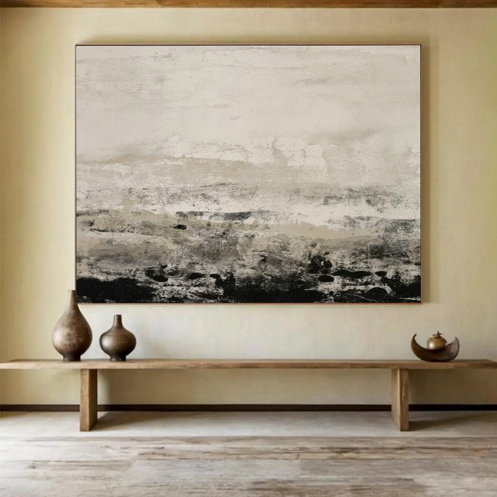 Grey - Black Abstract Landscape Art for Industrial - Chic Loft DLZ2829