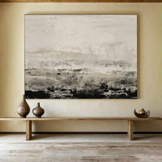 Grey - Black Abstract Landscape Art for Industrial - Chic Loft DLZ2829