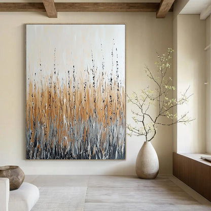 Neutral Grass Abstract for Minimalist Bedroom & Rustic Home Office STSC284
