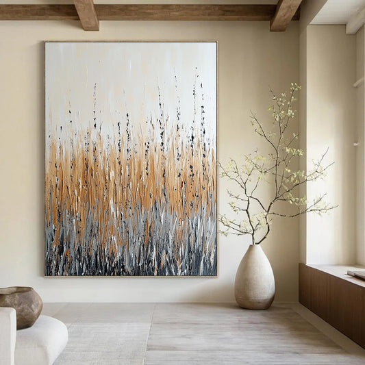 Neutral Grass Abstract for Minimalist Bedroom & Rustic Home Office STSC284