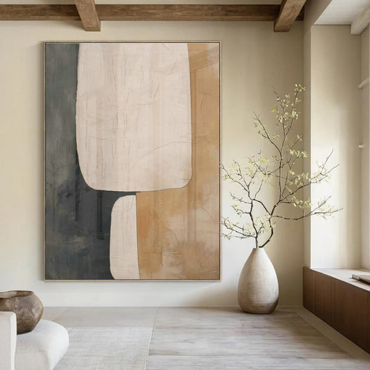 Repeated Geometric Patchwork Abstract Art for Minimalist Office & Contemporary Art Show DLZ1946