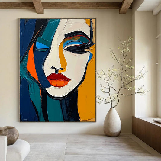 Cubist Female Face Art for Modern Home & Art History Museum STSC1098
