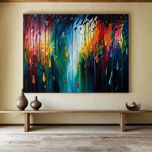 Colorful Raindrop Oil Painting for Creative Studio Break Areas DLZ3251