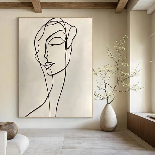 Continuous Line Face for Modern Bedroom & Minimalist Office STSC1190