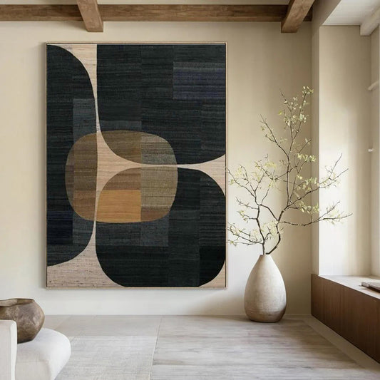 Geometric Color - Block Rug Art for Mid - Century Modern Dining Areas DLZ0255